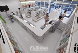 ออกแบบ ผลิต และติดตั้งร้าน : ร้าน เพื่อนยา ซ.วัดลาดปลาดุก บางบัวทอง นนทบุรี